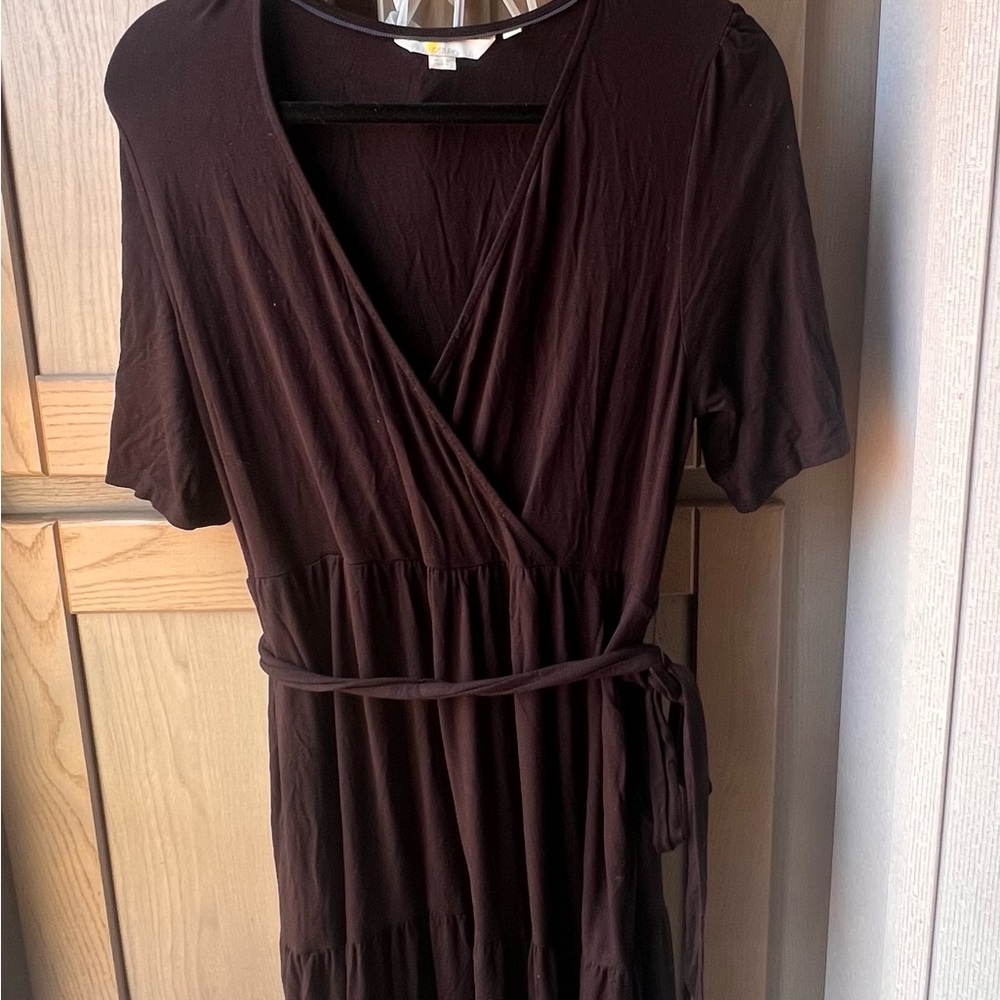 Boden Dark Black Tier Maxi Dress Size 10